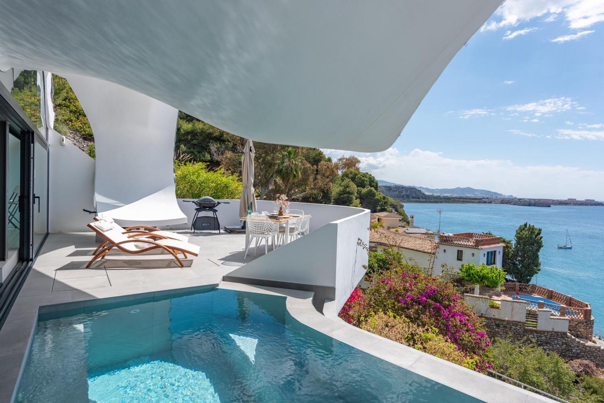 Rentitspain Casa Del Acantilado Piscina Climatizada 살로브레나 외부 사진
